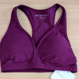 Beyond Yoga Plum Racerback Sports Bra in Deep Plum